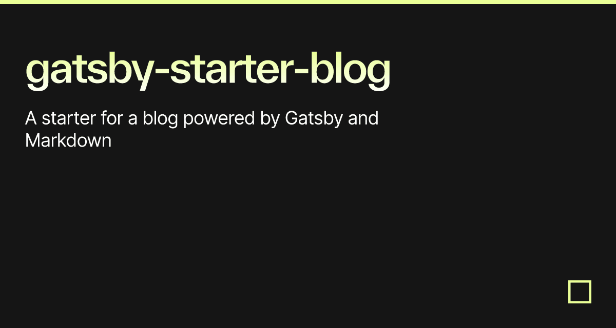gatsby-starter-blog