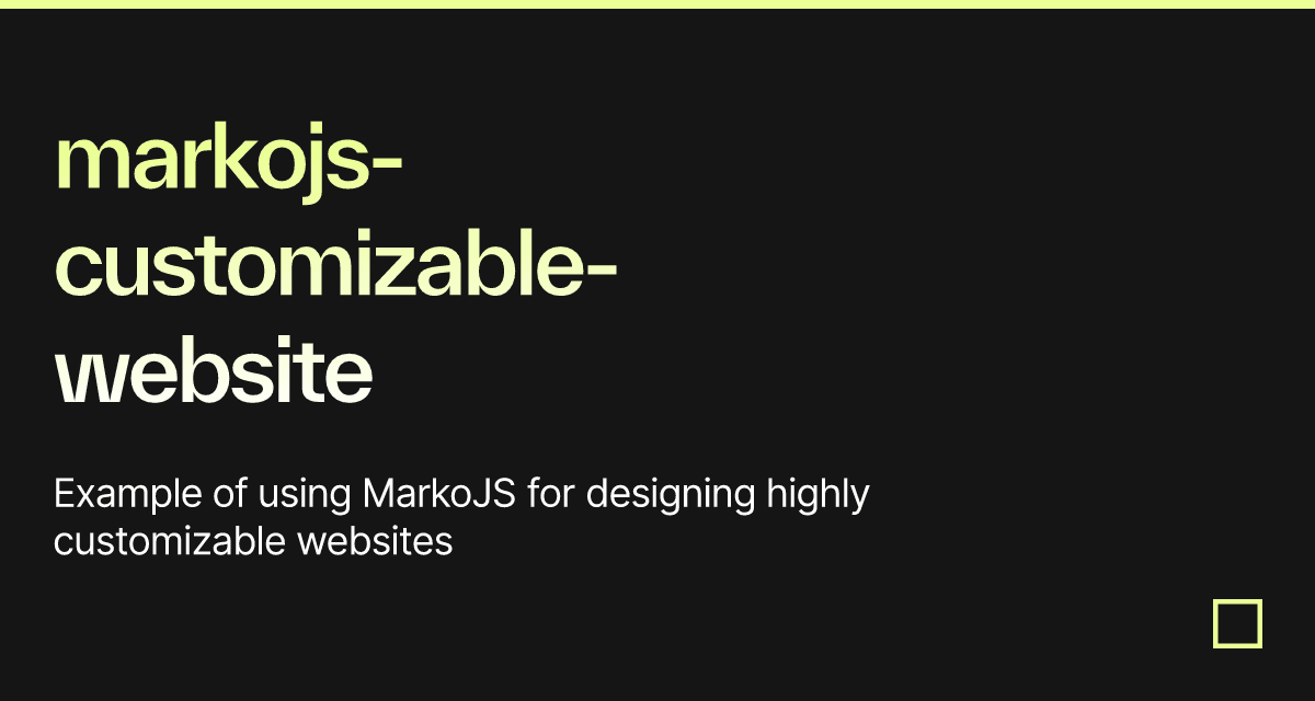 markojs-customizable-website
