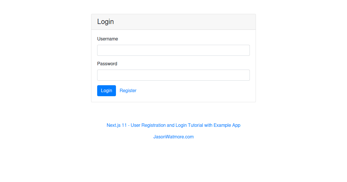 Next.js 11 - User Registration and Login Example