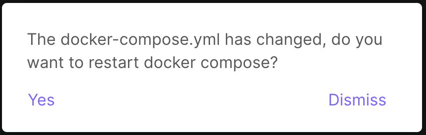 Notification for starting docker compose